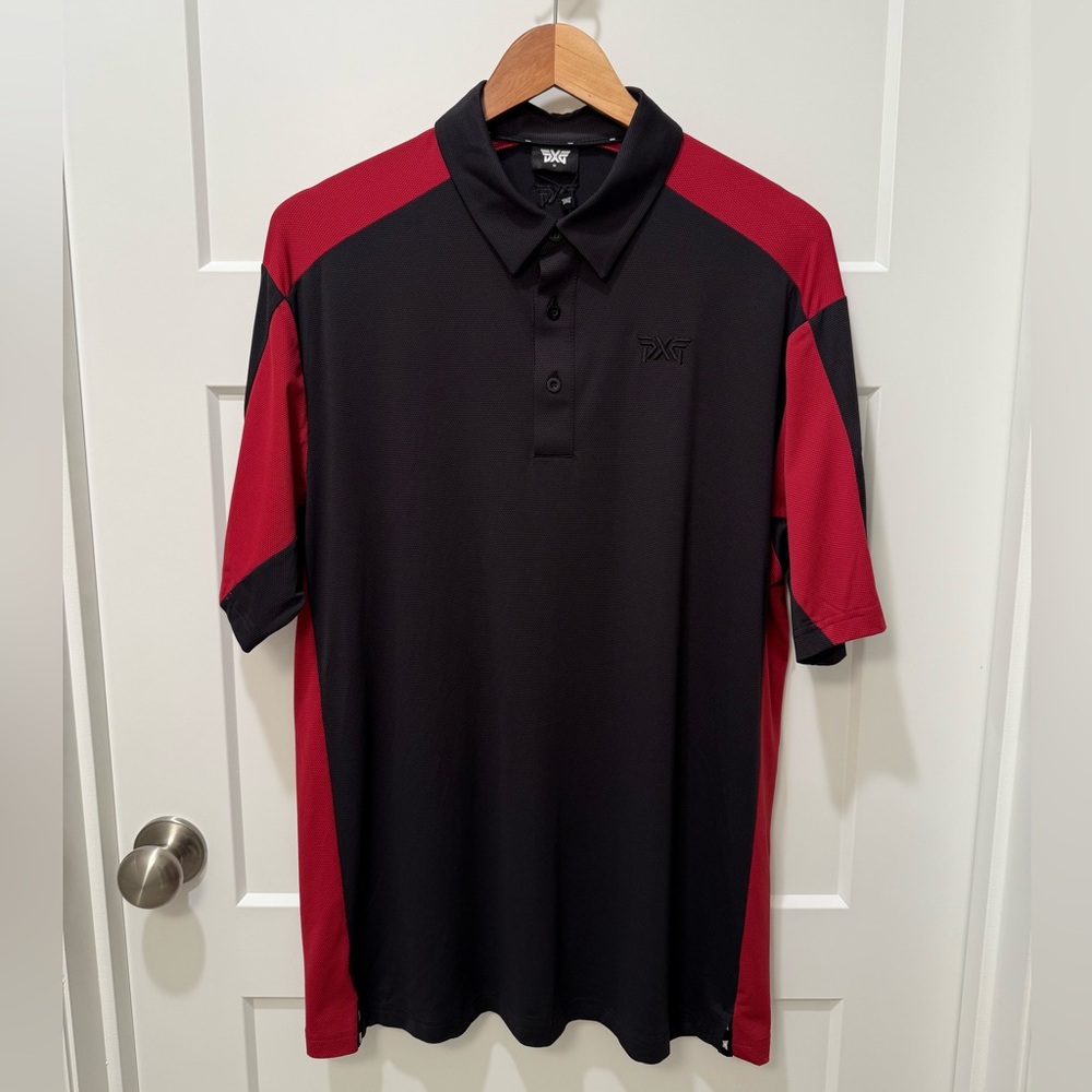 PXG Black and Red Men's Polo Shirt